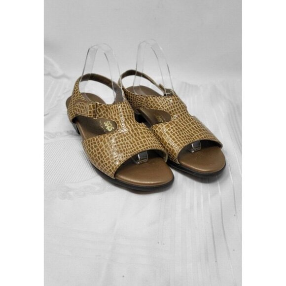 SAS 'Suntimer' Sandals Croc Print Patent Leather Tripad Comfort Heels 9.5 WW - Picture 1 of 6